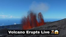 Close-Range Lava Geysers Shock A Boy And His Girlfriend During Volcano Summit Adventure