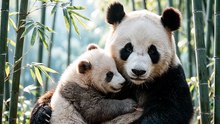 Panda Feeding Baby