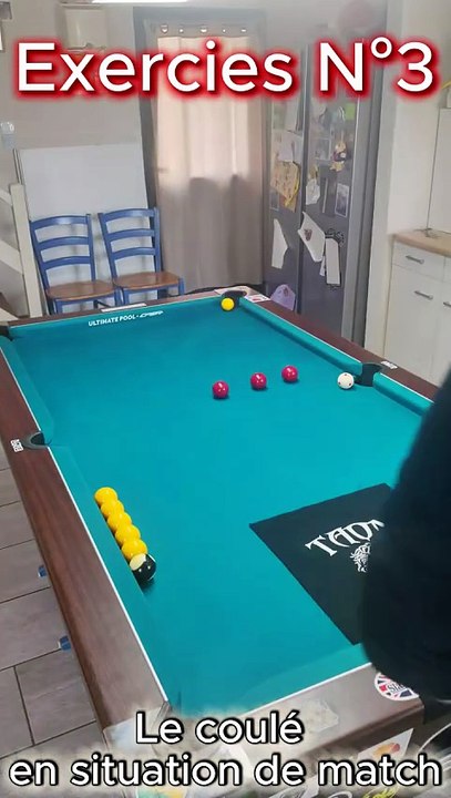 Exercices N°3 le coulé en situation de match  #8ball #pool #billard  #8ballpool #8pool #blackball