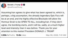 Trump amenaza con bombardear de nuevo Irán si no se llega a un acuerdo