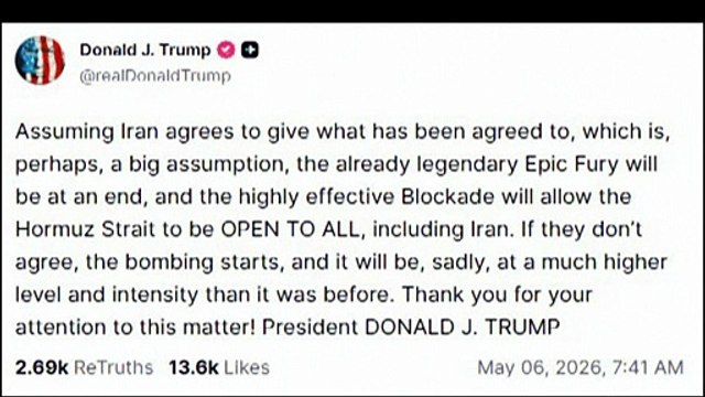 Trump amenaza con bombardear de nuevo Irán si no se llega a un acuerdo