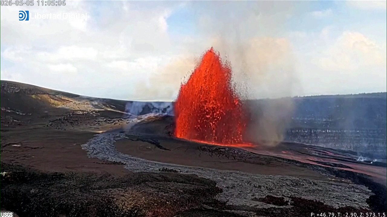 Una nueva erupción del Kilauea causa un espectáculo de colores