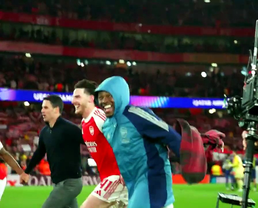 Arsenal Celebrate UCL fINAL Qualification