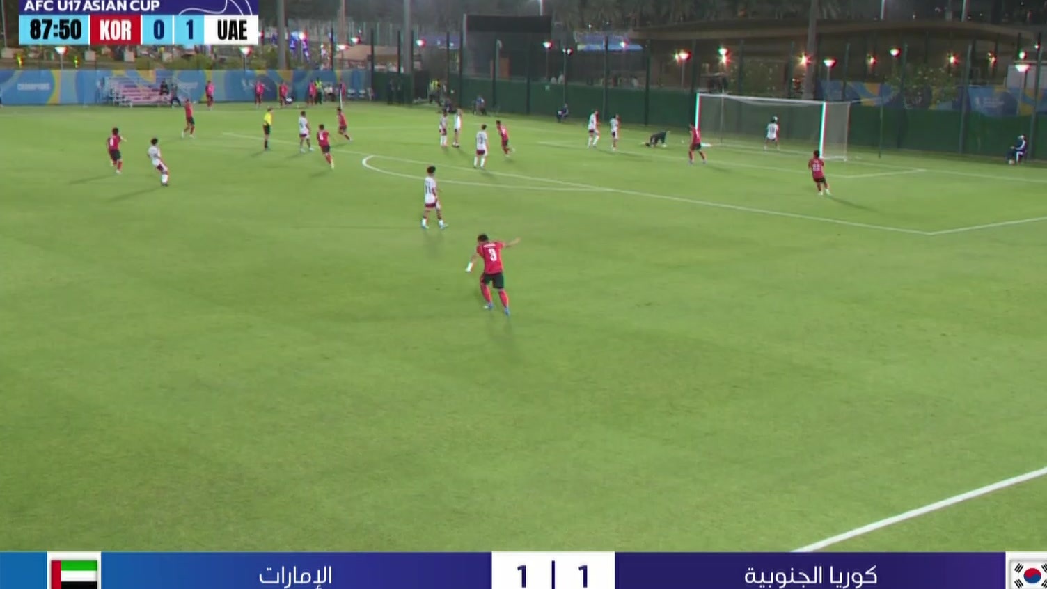 التعادل يخيّم على مواجهة الإمارات وكوريا الجنوبية
