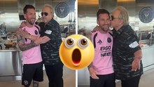Messi recibe la visita de Kiko; Carlos Villagrán hasta besa al delantero del Inter Miami