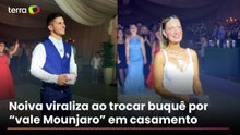 Noiva viraliza ao trocar buquê por “vale Mounjaro” em casamento