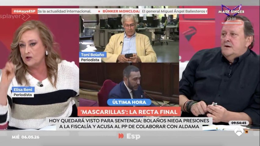 ¡Qué repaso! Elisa Beni tritura a Toni Bolaño por cuestionar los bombazos  de Aldama contra el PSOE y el Gobierno Sánchez