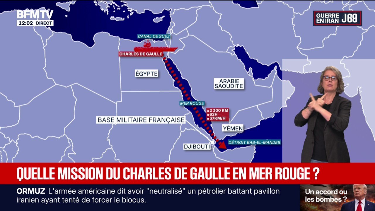 Un "signal" qu'une coalition est "prête" à sécuriser le détroit d'Ormuz: le porte-avions Charles de Gaulle se dirige vers la mer Rouge