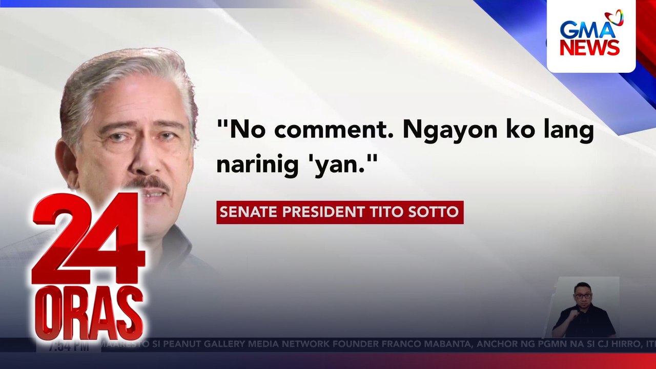 SP Sotto, sinagot ang pahayag ni Sen. Imee Marcos na may pananakot umano para bumoto pabor sa impeachment ni VP Sara | 24 Oras