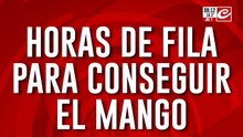 Esperanza en medio de la crisis laboral: largas filas para conseguir el mango