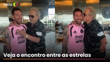 Messi realiza sonho de conhecer Carlos Villagrán, o Quico de ‘Chaves’; veja