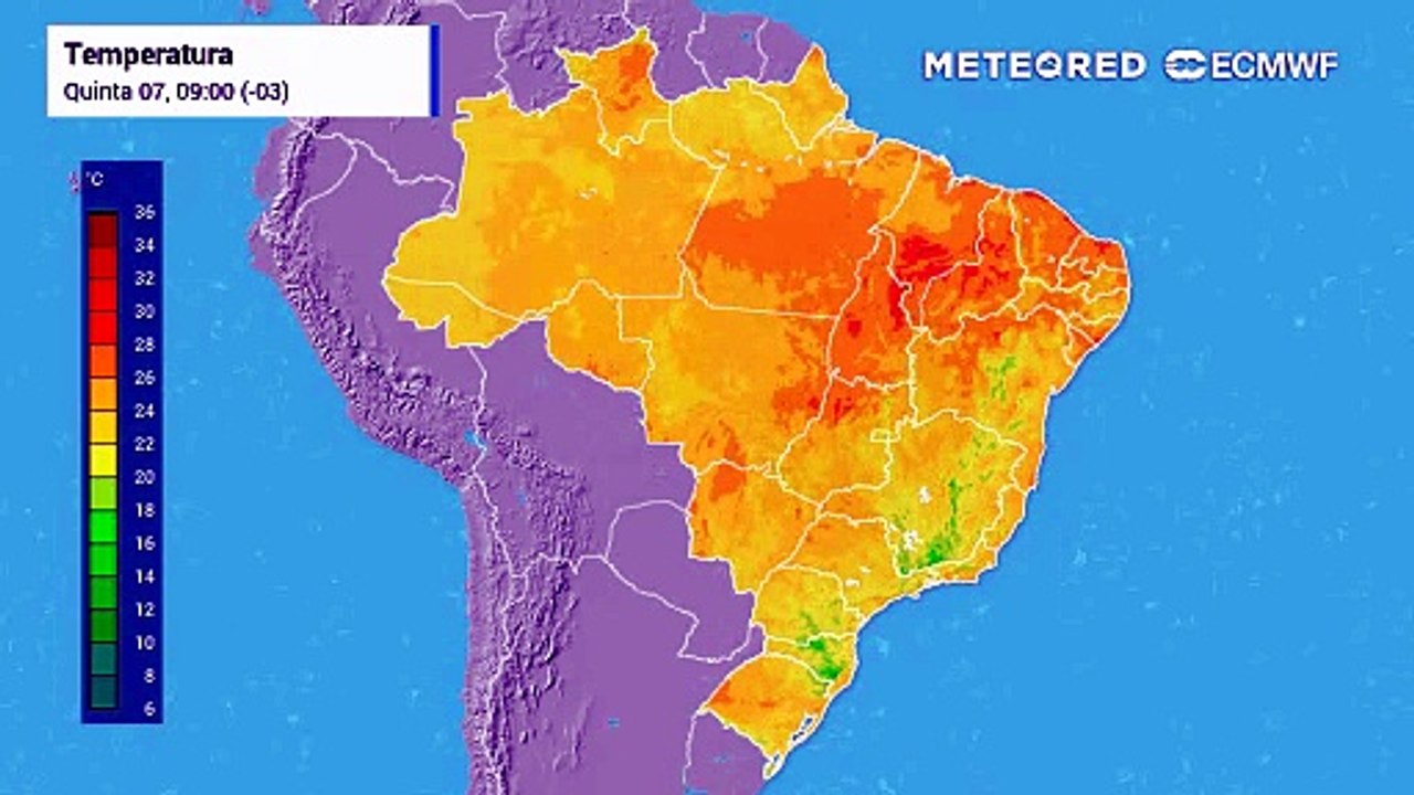Quinta-feira, 7 de maio: Temperatura do ar