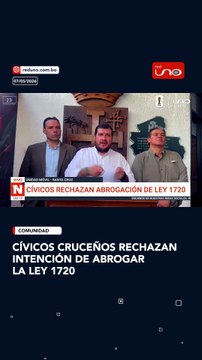 Cívicos cruceños rechazan intención de abrogar la Ley 1720