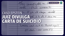 Suposta nota de suicídio de Jeffrey Epstein é divulgada por juiz