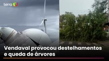 Turbina de parque eólico cai durante vendaval na fronteira entre Brasil e Uruguai