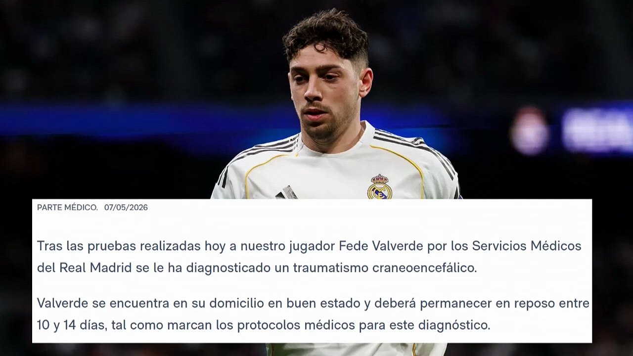 Valverde sufre un traumatismo cranoencefálico y estará entre 10 y 14 días de reposo