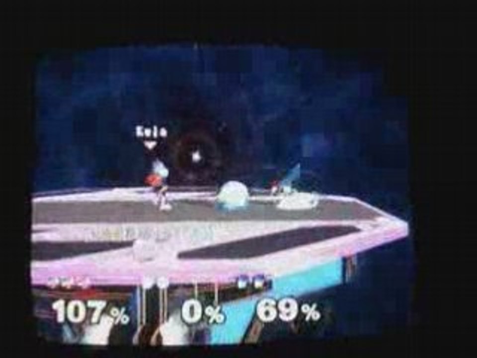 Super Smash Bros Melee : Falco VS 2 CPU Kirby + Roy LVL 9