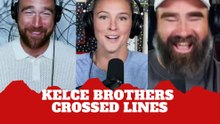 Travis Kelce and Jason Kelce get called out for doing socially unacceptable activities at home.mp4