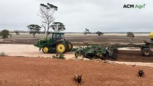 Sowing clover to beat dust at new Quairading homestead