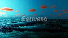 3d render of beautiful sea waves during storm and clouds