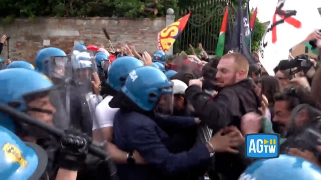 Biennale di Venezia, tensione al corteo contro Israele davanti all’Arsenale