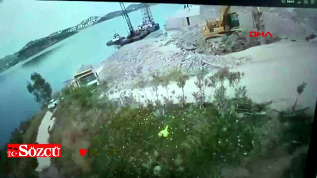 Bodrum’da hafriyat kamyonu deniz kıyısında askıda kaldı: 2 yaralı
