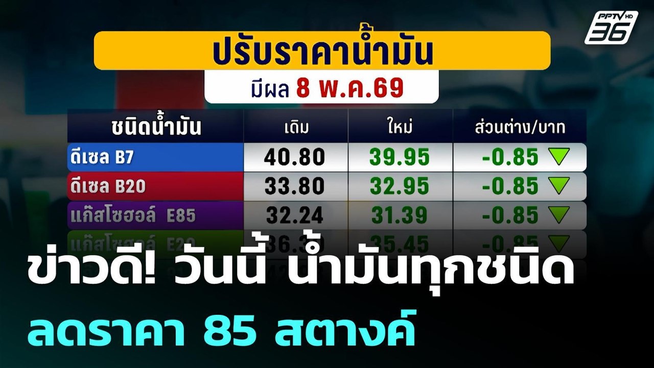 ข่าวดี! วันนี้ น้ำมันทุกชนิด ลดราคา 85 สตางค์ |...