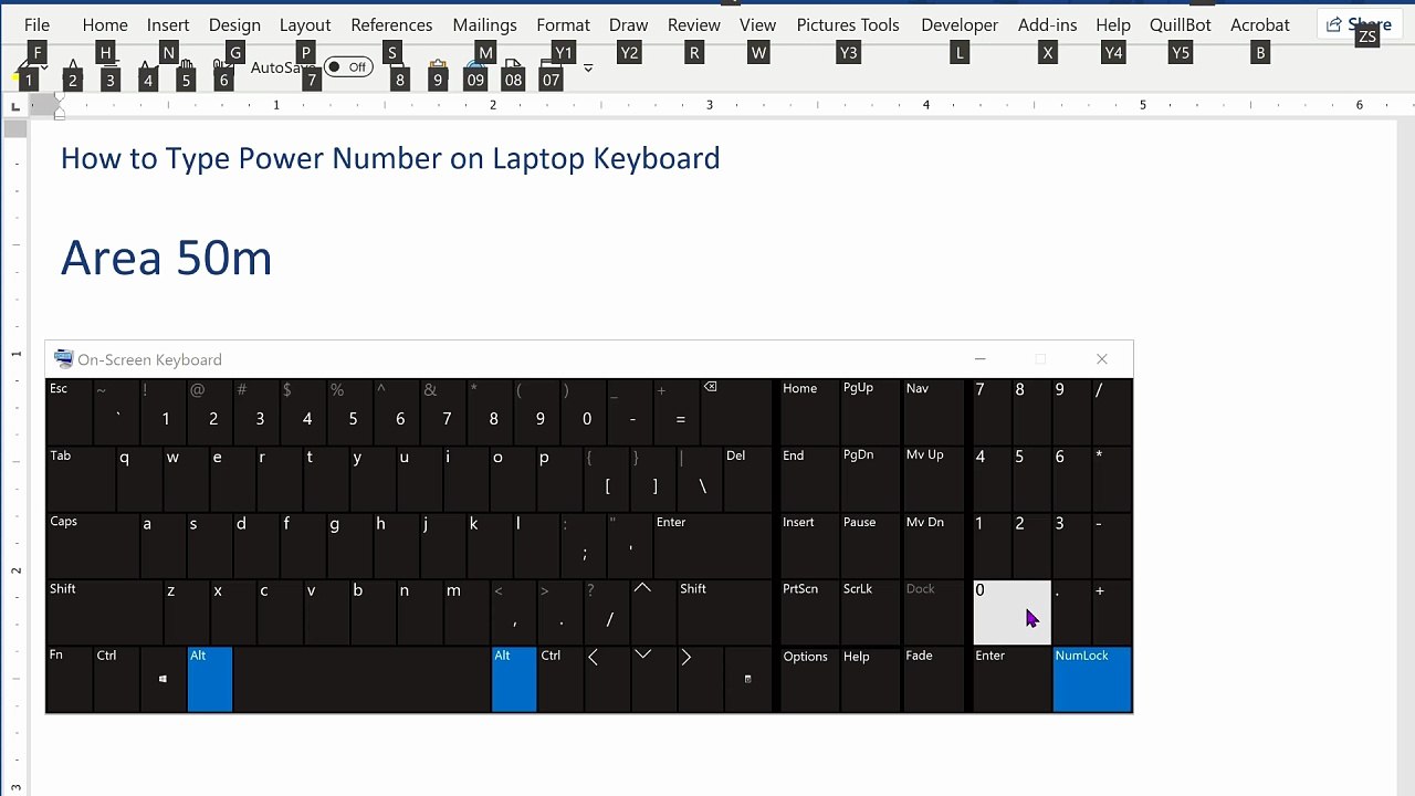 How to Type Power Number on Laptop Keyboard