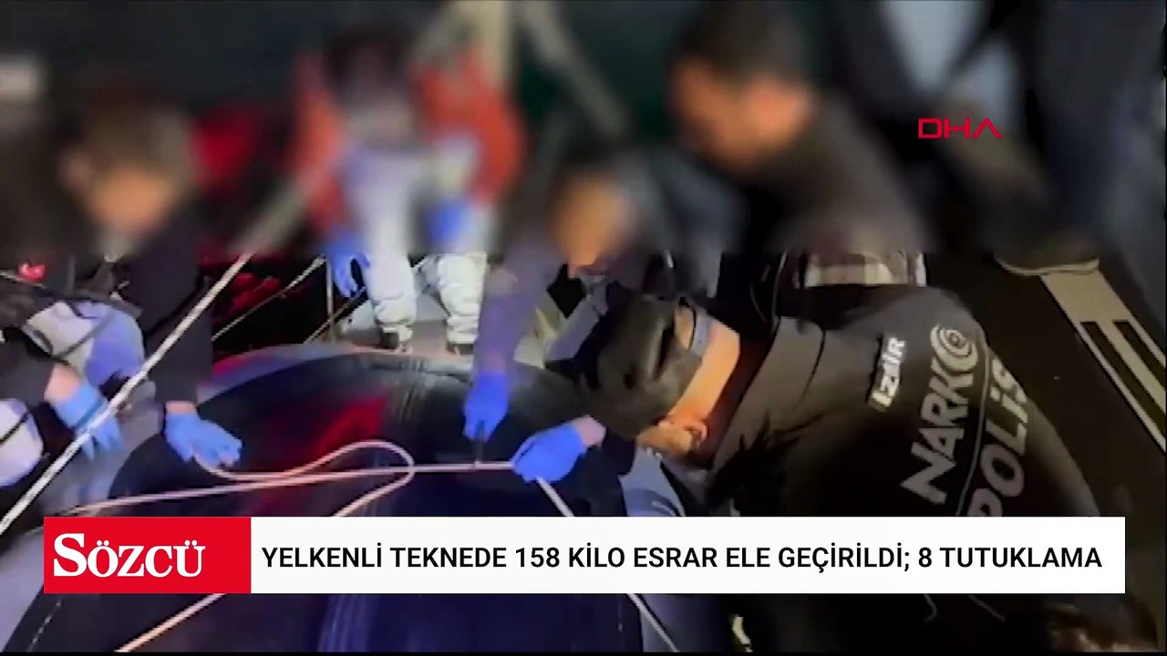 Yelkenli teknede 158 kilo esrar ele geçirildi; 8 tutuklama