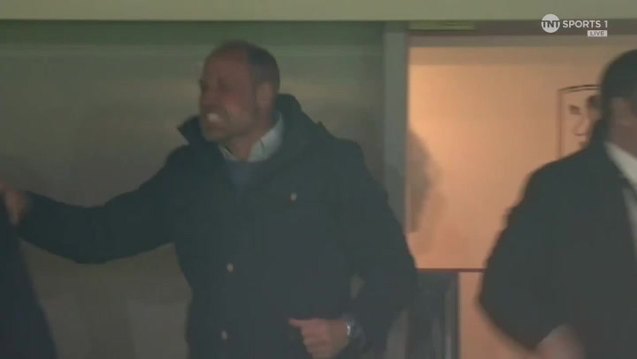 Delighted Prince William celebrates as Aston Vi...