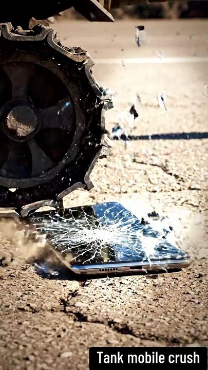 Tank crushes smartphone  #crushingvideo #foryou #viralshort #smartphonecrush #fypシ゚viral