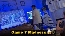 Dodgers supporter reacts passionately to crucial home run during Game 7 of 2025 World Series