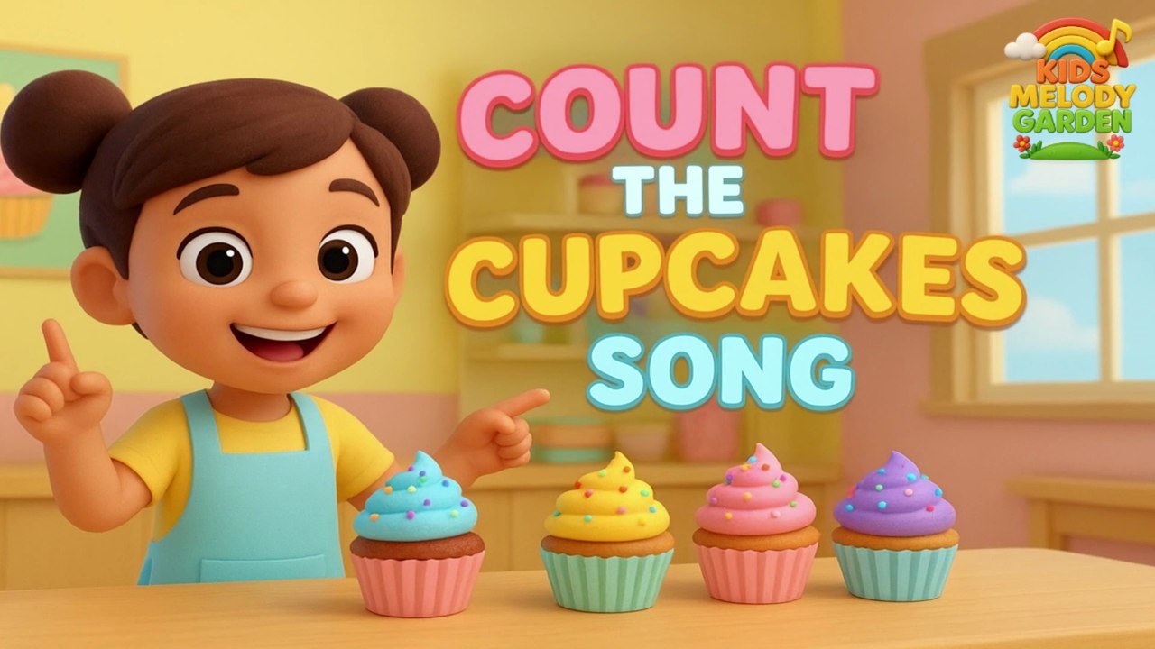 Count the Cupcakes Song 🧁🔢 | Learn Numbers with Cupcakes | Fun Counting Song for Kids | Kids Melody Garden