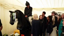 Queen operates mechanical horse