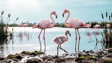 Flamingo Chick First Steps