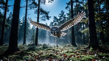 Owl Silent Flight Close-Up