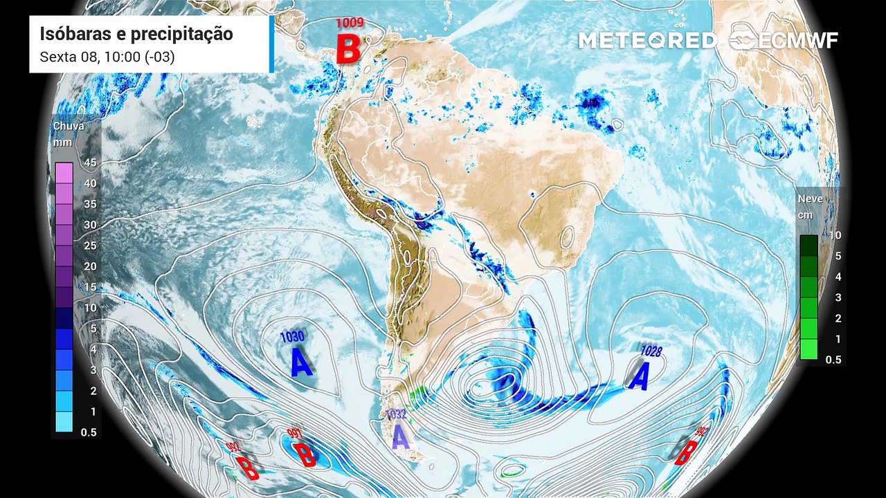 Sexta-feira, 8 de maio: Precipitação prevista para os próximos dias.