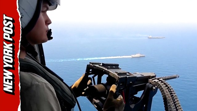 Footage released by US military purports to show enforcement of naval blockade in Strait of Hormuz