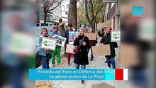 Protesta del Foro en Defensa del Árbol en pleno centro de La Plata