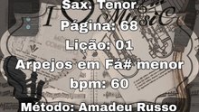 Página: 68 Lição: 01 Arpejos em Fá# menor - Sax. Tenor [60 bpm]