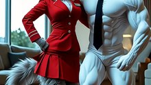 Dancing Duo 😻💃✨  Flight Attendant Cat Meets Business Cat