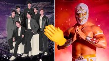 Místico sorprende en la Arena México con chamarra inspirada en BTS