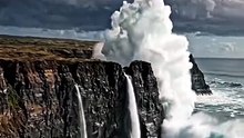 Waves Crashing on a Moonlit Shore