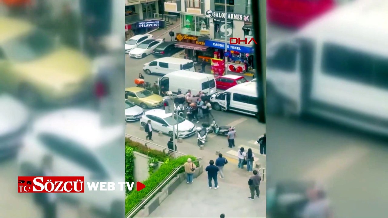 Esenyurt'ta yol verme tartışmasında minibüsten inip kuryeyi dövdüler