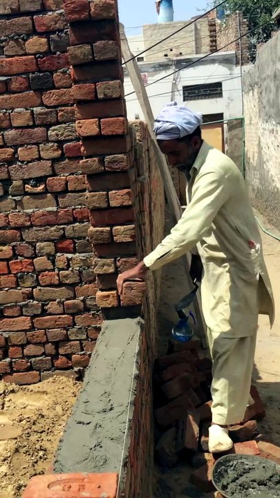 Brick wall fixing.