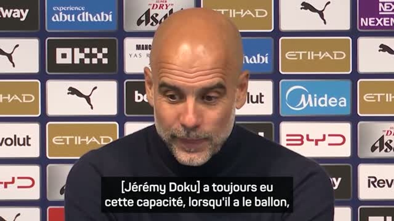 Man. City - Guardiola : “Cette saison, Doku a fait d’incroyables progrès”