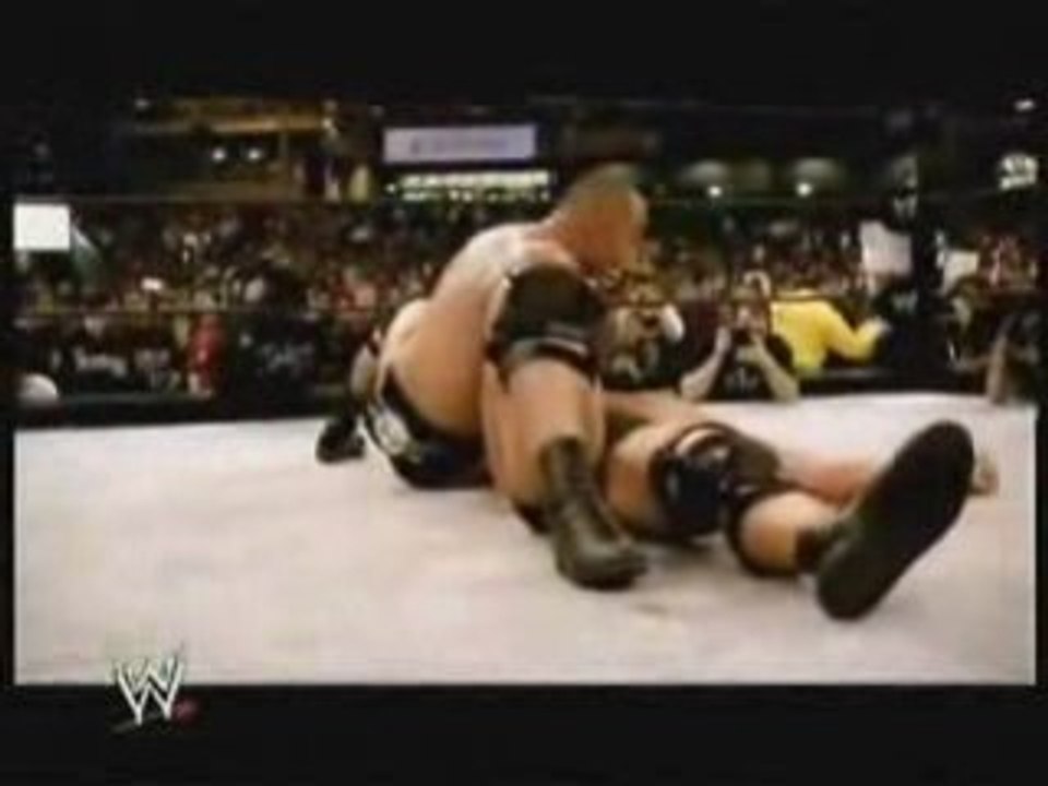 Backstage after the Austin v The Rock match