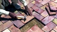 How to make a floor with bricks.
