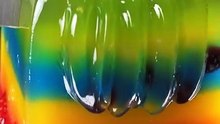 Rainbow Jelly Cube Slicing – Mesmerizing Colorful Layers