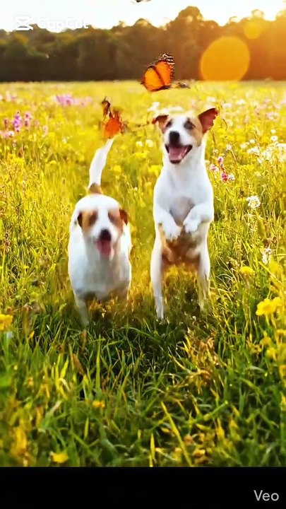 Adorable Dogs Playing and Walking During Golden Hour | Satisfying Visuals